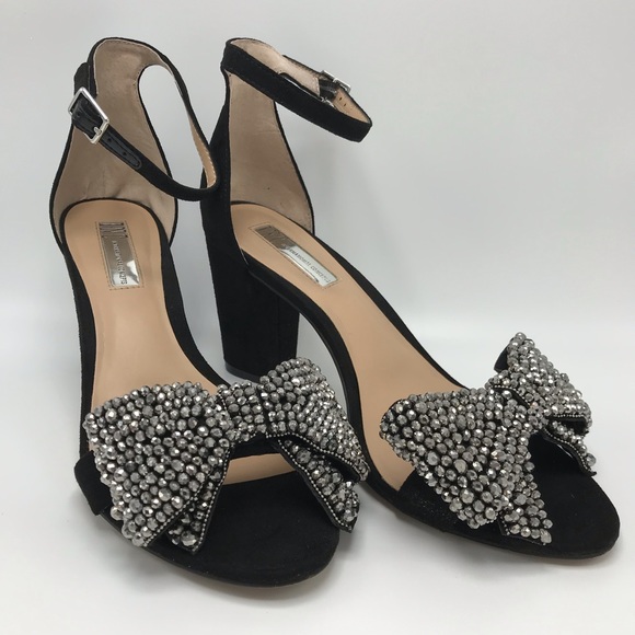 INC International Concepts Shoes - INC Rhinestone Bling Bow Mule Heels Shoes 8M
